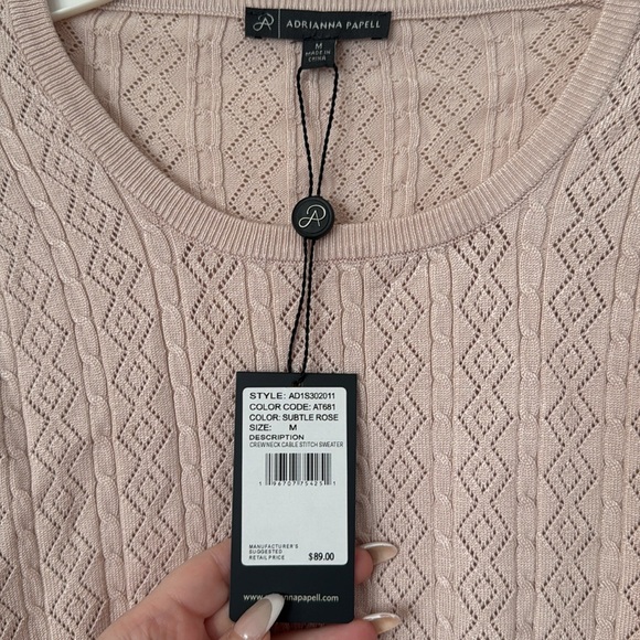 Adrianna Papell Tan/Pink Knit Top - Picture 2 of 4